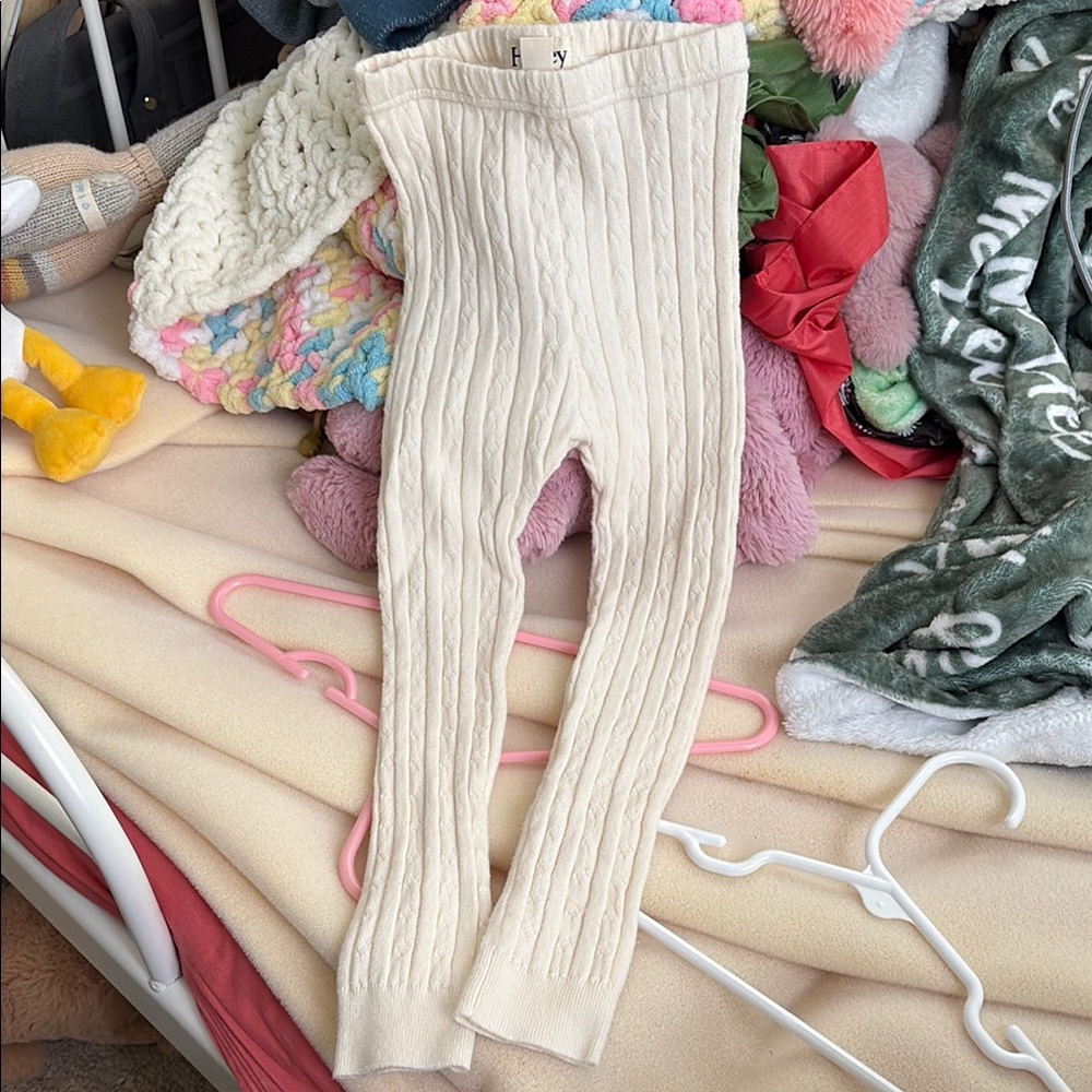 Cream Cable Knit Leggings